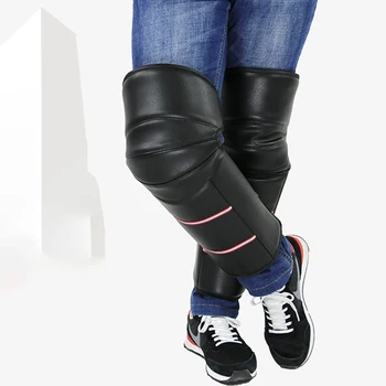 

LMoDri Motorcycle Warm Kneepad Legs Warmer Motorbike Riding Knee Pads Windproof Winter Anti-cold PU Leather Waterproof