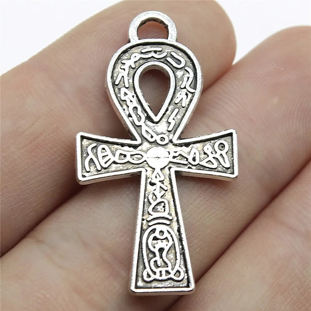 WYSIWYG 4 шт. 38x21 мм двусторонний Ankh Cross Charm Подвески для изготовления ювелирных