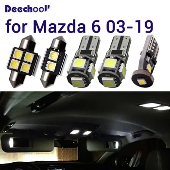

17pcs Canbus LED car license plate lamps +interior dome map trunk lights bulbs kit for mazda for mazda 6 2003-2019&MS 2006- 2007