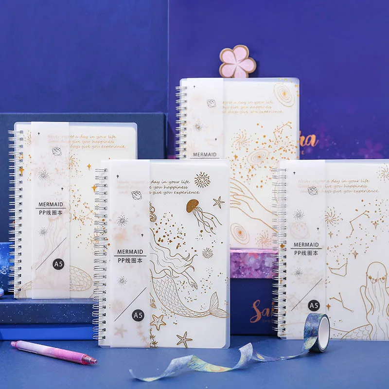 

Kawaii Creative Notebook Gilded Starry Sky A5 Laser Dazzle Notebook Horizontal Line Grid Notepad Cute School Supplies Stationery