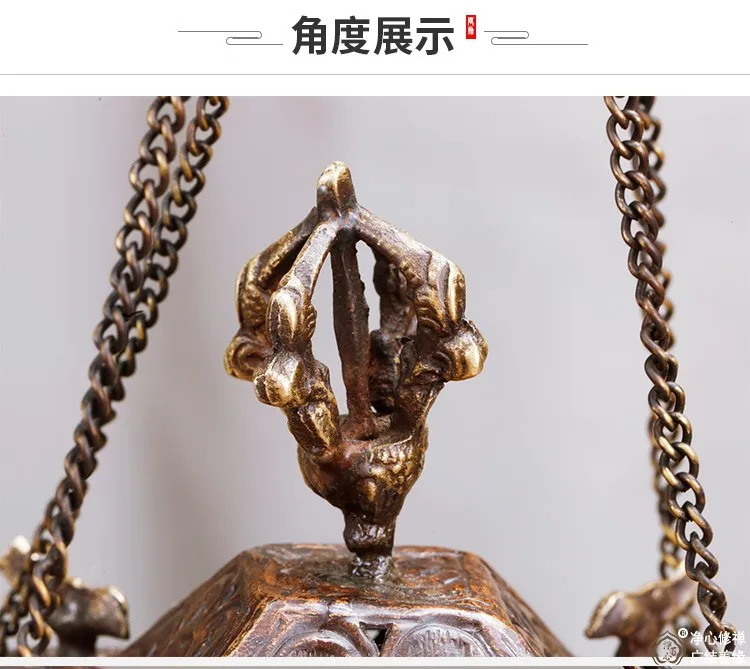 Чистая медь висячая курильница для благовоний Zen домашняя тарелка для благовоний Чистая медь Ретро курильница большая висячая курильница бу