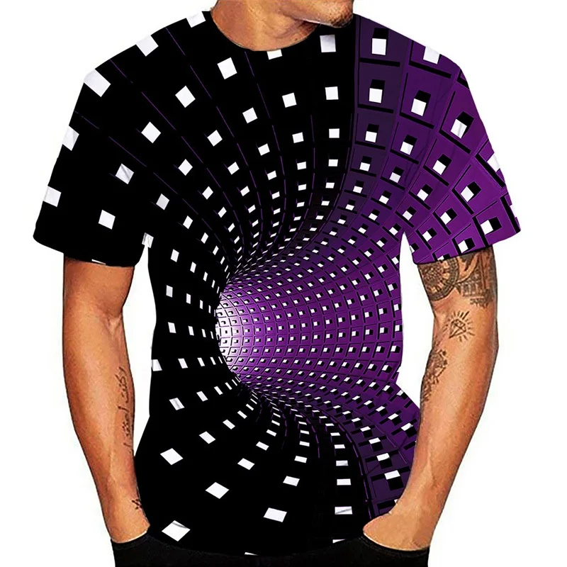 Men t-shirt 3D Mult Color Pattern Hypnotic T-shirt New Summer men's Fashion short-sleeved T-shirt men's Harajuku Casual Shirt