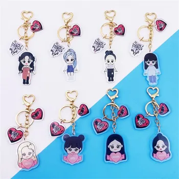

1 Pcs Kpop 2020 BP Metal Keychain JISOO LISA ROSE JENNIE Keyring Cartoon Fashion Cute Small Gift Pendant Accessories
