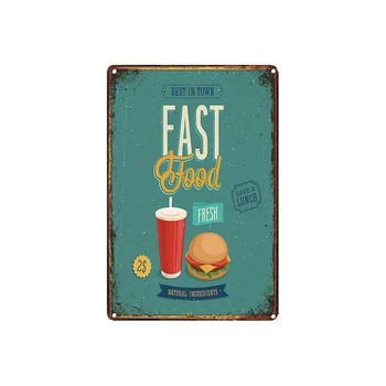 

classic vintage ORANGE JUICE pancakes fast food Tin Sign outdoor Wall Art decoration Bar Metal Paintings coffee restaurant