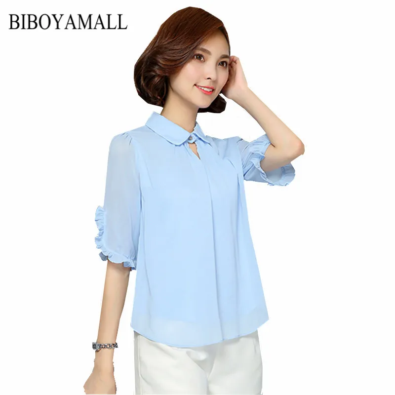 Блузка женская свободного покроя в Корейском стиле размеры XXL/4XL 2019|chiffon blouse|women