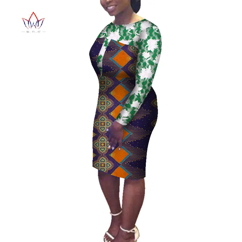 Новая Дашики летняя традиционная африканская одежда макси африканские платья для женщин до колена платье размера плюс Дамская одежда WY5081