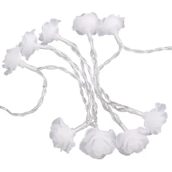 

Battery Operated LED White Rose Flower Christmas Holiday String Lights For Valentine Wedding Decoration 10/20 LED Lamp