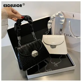 

EXCELSIOR Clutch Purse Women PU Crossbody Bags Vintage Shoulder Messenger Bag Chains Small Tote Handbag Fashion Female 2020