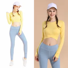 Сухие облегающие топы для тренировок для женщин, короткий топ с длинным рукавом, спортивный топ для спортзала, женский удобный топ для фитнеса, женская спортивная рубашка для бега XL