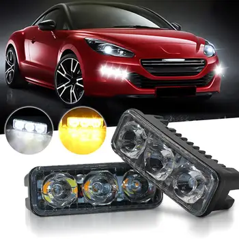 

Car DRL Daytime Running Light 2 Pcs 3LED Universal Powerful Fog Lamp Nighttime Driving Turn Signal Lamp Car Exterior Assessoire