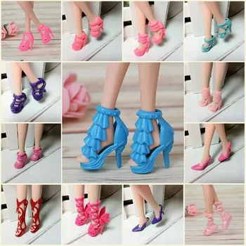

40/60 Pairs/set Fashion Heels Sandals Doll Shoes For Barbie Dolls Outfit Dress Lots of Designs Xmas Gift For Girl Toy