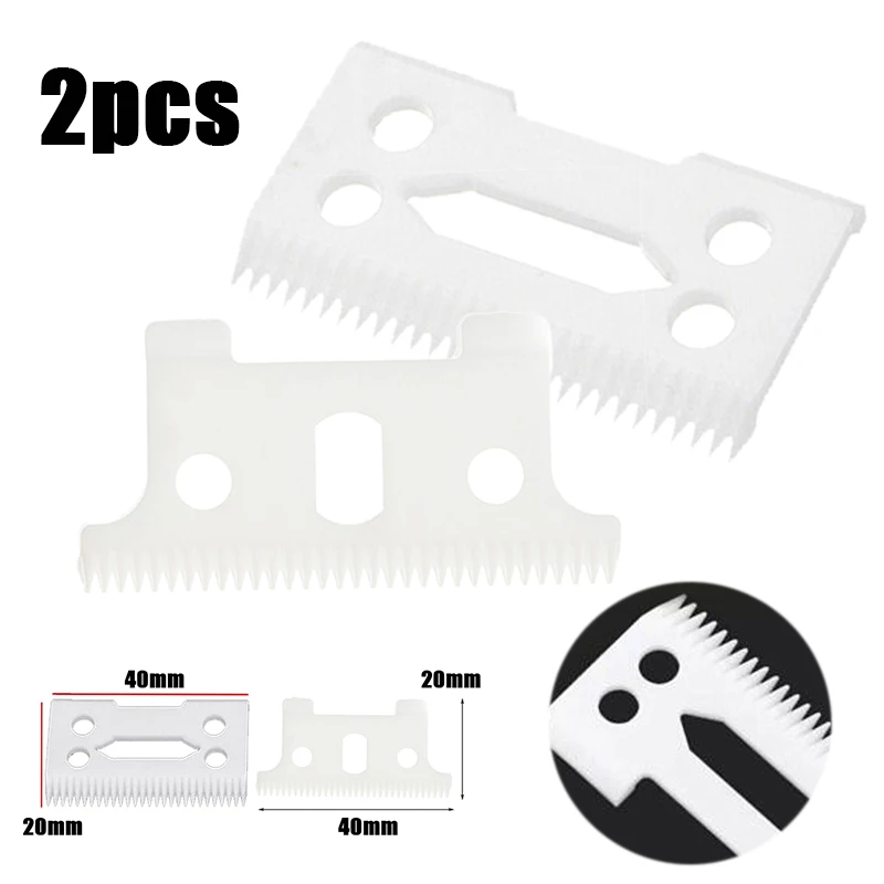 

2Pcs/set Different Shape Replacement Ceramic Clipper Cutting Blade Cutter White For Wahl Shear Clipper 40*20mm