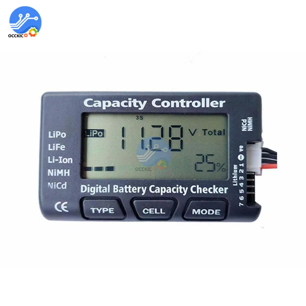 RC сотовый метр Батарея Ёмкость тестер одежда для детей 7 8 бит Cellmeter LiPo LiFe литий