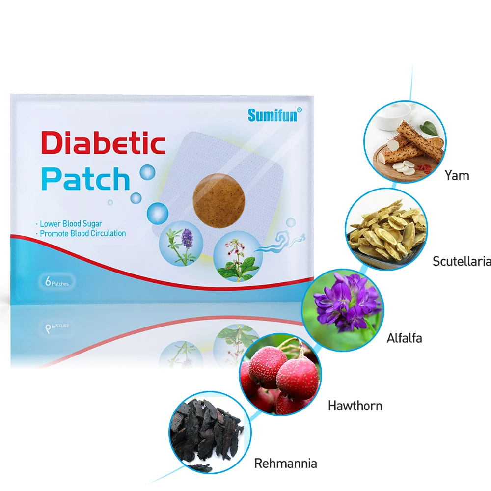 72pcs-12bags-Diabetic-Patch-Diabetes-Herbal-Diabetes-Cure-Lower-Blood-Glucose-Treatment-Sugar-Balance-Plaster-D1807 - 副本