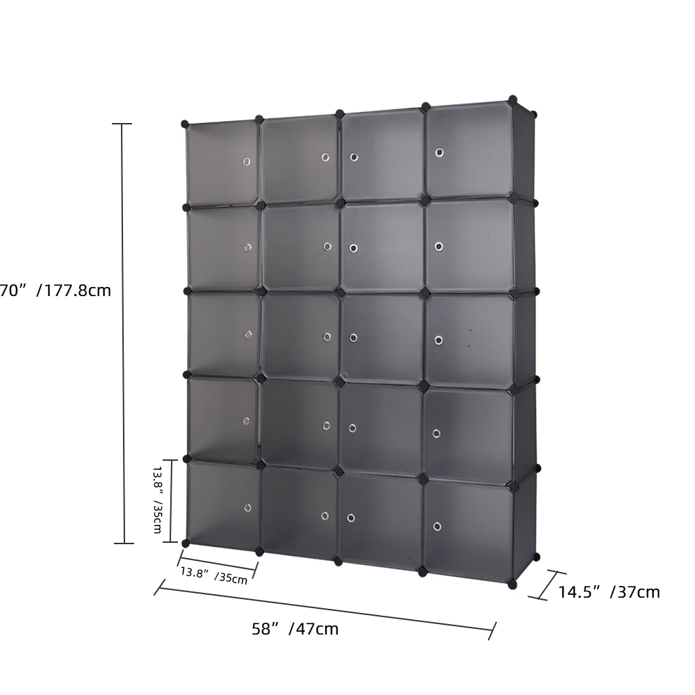 US Warehouse 20 Cube Organizer Stackable Plastic Cube Storage Shelves Design Multifunctional Modular font b