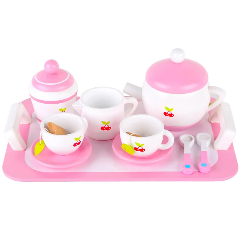

Kids Wooden Toys Model Morning Tea Afternoon Tea Children Early Educational Girl Pretend Play Kichten Toys Birthday Gifts