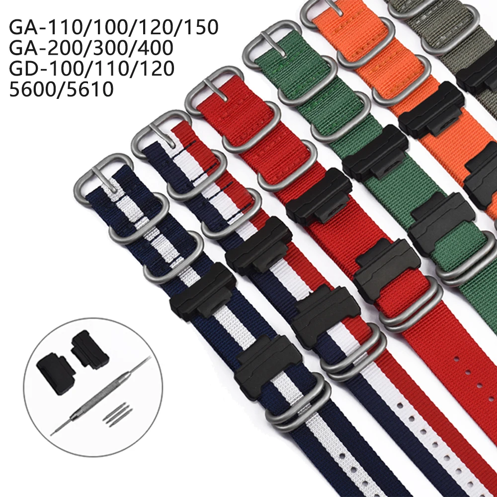 Cinturino In Nylon Mimetico Per Casio G-Shock Ga-110/100/120/150/200/300/400 Gd-100/110/120 Dw-5600 Dw-6900 Cinturino Per Bracciale