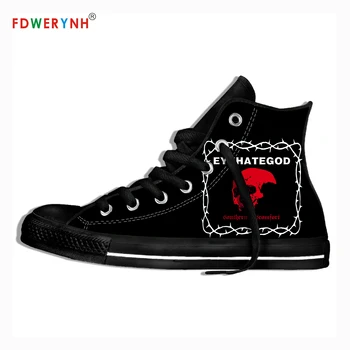 

Men's Casual Shoes Band Eyehategod's Canvas Shoes Band Couple Customized Color Lace-up Leisure Flats Platform Shoe Flat