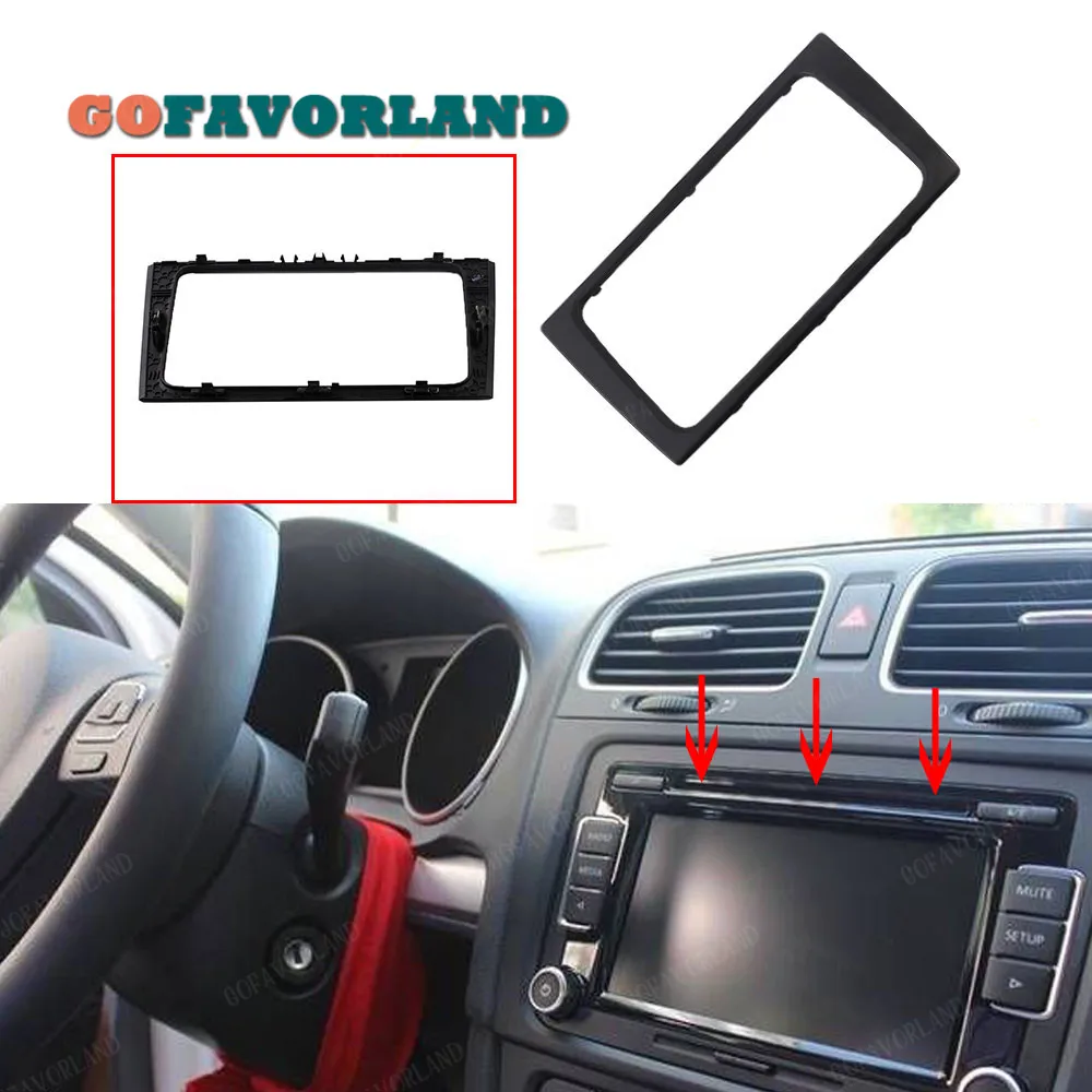 Черный центральной cd панель для радио отделкой 5K0858061E для VW Golf MK6 2009 2010 2011 2012 2013
