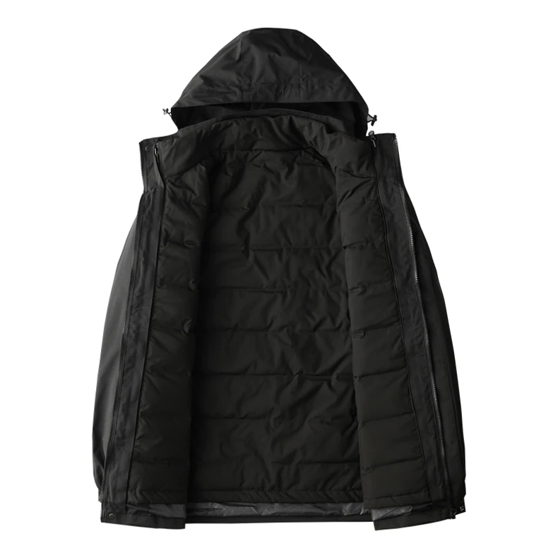 mens puffer jacket Large size XL-8XL Men's winter down jacket Men's regular-fit warm 90% down duck down coat The inner tank can be detached black puffer coat