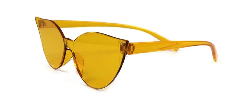 Летние солнцезащитные очки без оправы с кошачьими глазами, женские прозрачные солнцезащитные очки, женские крутые яркие цвета, UV400 очки, Oculos De Sol
