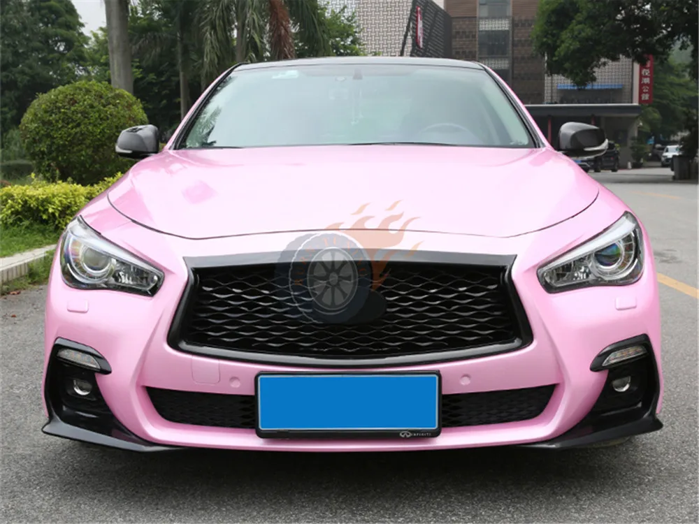 Гриль из углеродного волокна с шестигранной сеткой для Infiniti Q50+ Седан ABS обновление гоночный гриль спортивное издание с европейской пластиной держатель