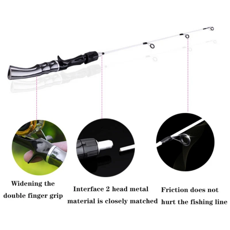 Рыболовные инструменты, удочки для зимней подледной рыбалки, спиннинговое удилище из стекловолокна, ледяная ручная удочка, ультра-светильник, съемное литье