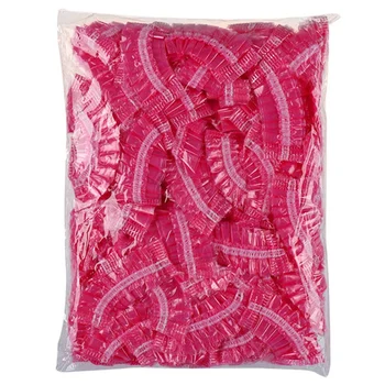 

100 Pcs Disposable Hairdressing Earmuffs Salon Clear Ear Cover Ear Protection Hair Dye Protect Cap Hair Color Styling Tool Red