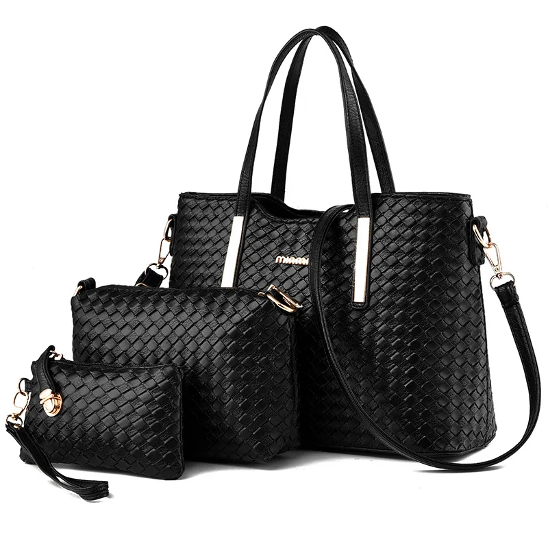 

Manufacturers Direct Selling 2019 New Style Weaving Different Size Bags Three-piece Set WOMEN'S Bag Shoulder Bag/ Hand Bag Shoul