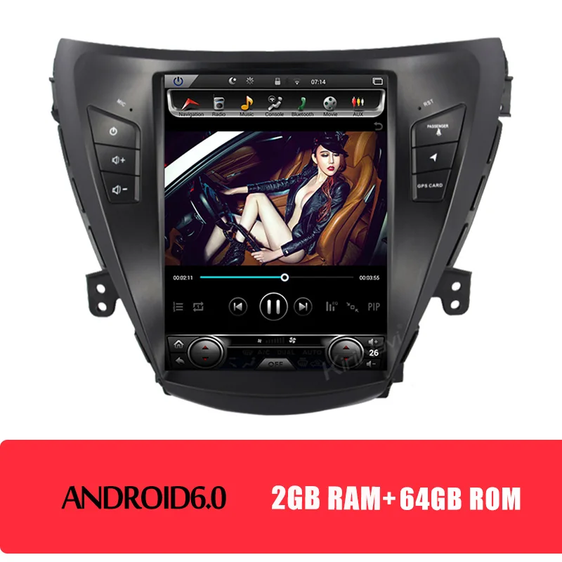 KiriNavi вертикальный экран Tesla style 10,4 ''Android 8,1 автомобильный Dvd мультимедийный плеер для hyundai Elantra радио Automotivo 4G 2012 - Цвет: Android Car Radio