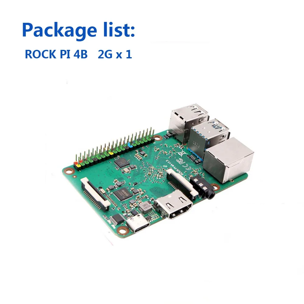 Белый ROCK PI 4B V1.4 Rockchip RK3399 ARM Cortex шесть ядер SBC/одноплатный компьютер совместим с официальным Raspberry Pi дисплеем - Цвет: Белый