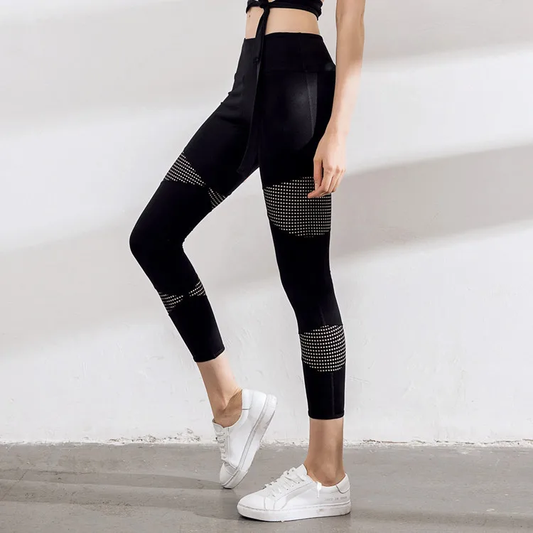

Cross Border for 2017 New Style Gauze Joint Elasticity Yoga Athletic Pants Fitness Running Capri WOMEN'S Pants