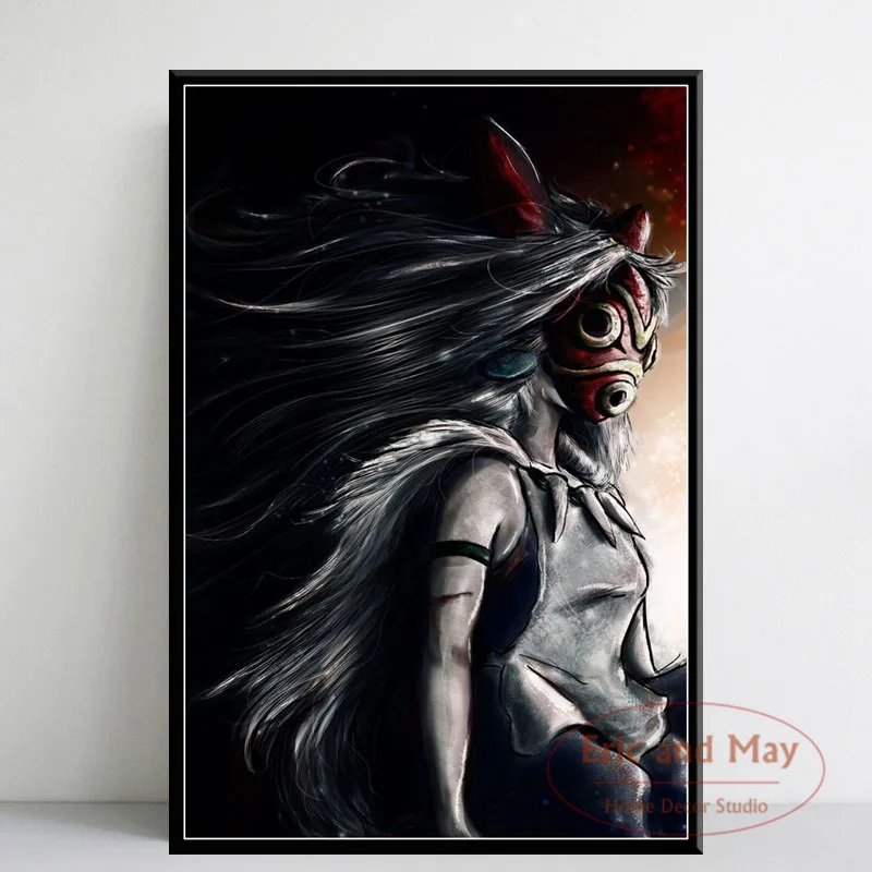 Постеры и принты принцессы Mononoke из японского аниме-фильма картины на холсте