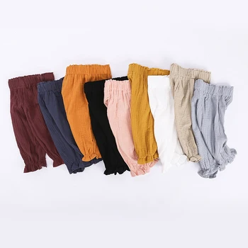

0-5Y Children's Trousers Boys Girls Baby Pants Cotton Linen Knickerbockers Anti-mosquito Trousers Spring Summer Children Pants