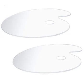

Clear Plastic Paint Palettes 11x14 Inches Size 2 Sets,Oval Art Palette for Acrylic Oil Paints Mixing - Easy Clean