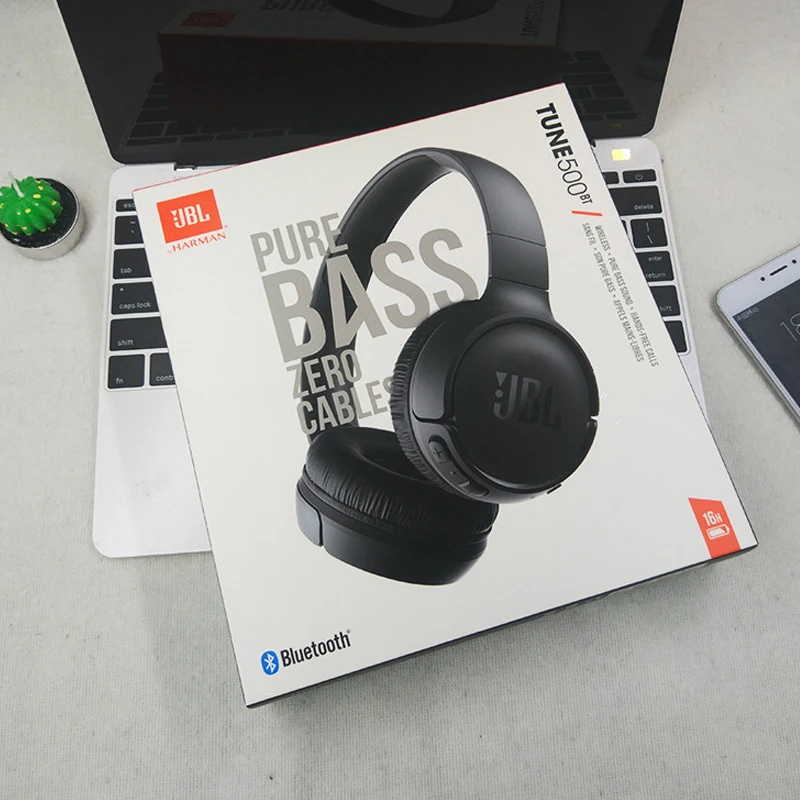 Jbl t500bt sem fio bluetooth fone de ouvido graves profundos som esportes jogo fone com cancelamento ruído microfone dobrável fones de ouvido original