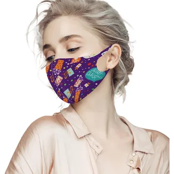 

Christmas Print Masks Cloth Mask Print sun Protection Washable 5PCS mascarilla tela Breathable Protective filtro de mascarilla