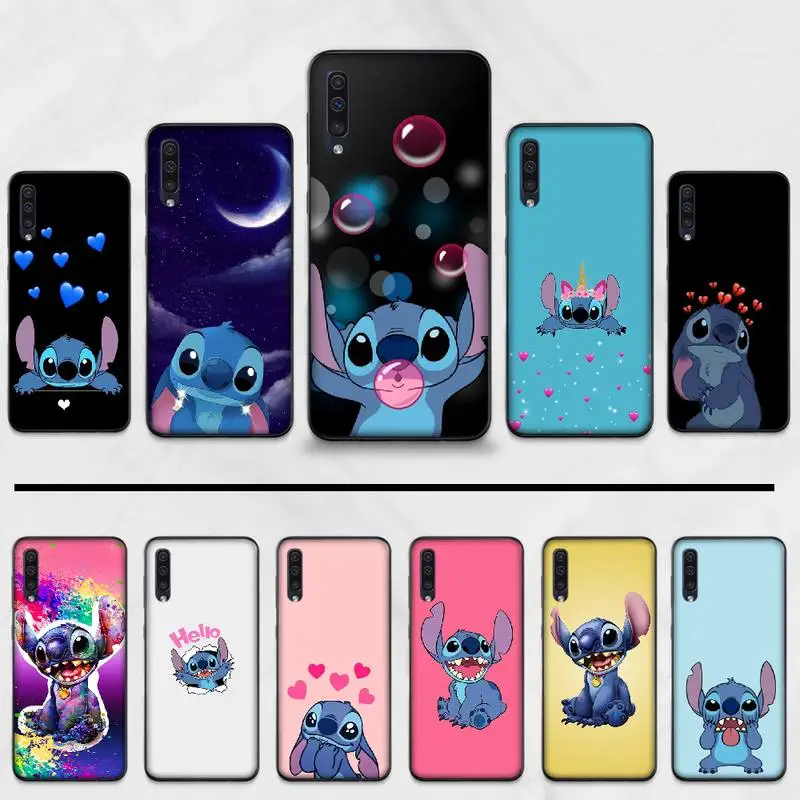

Cartoon Stitch Anime Black TPU Soft Phone Cover For Samsung Galaxy A 3 6 7 8 10 20 30 40 50 70 71 10S 20S 30S 50S PLUS