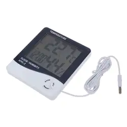 Цифровой термометр с ЖК-экраном термометр для измерения влажности Часы показывают внутреннюю и наружную температуру