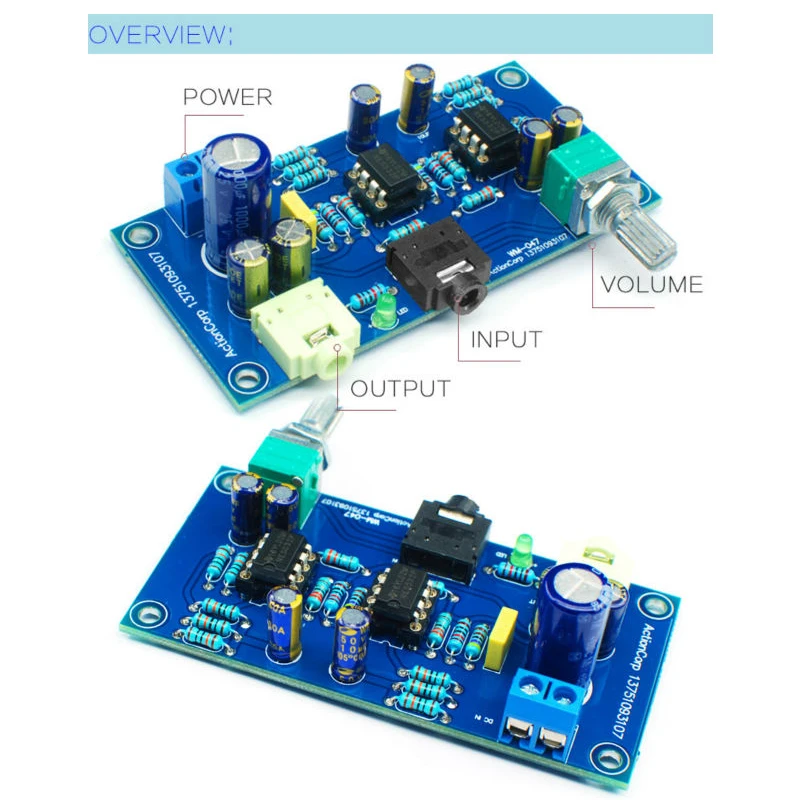 KYYSLB Одиночная версия питания DC9~ 24V Amp доска 47 Amp портативный усилитель для наушников HiFi готовая доска Комплект 80*40 мм