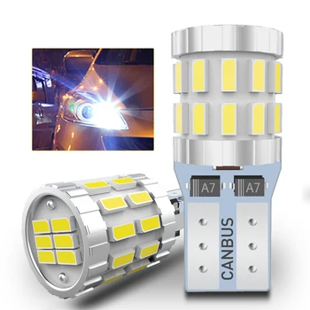 

2Pcs T10 W5W 30-3014 SMD Car LED 194 168 Wedge Replacement Reverse Instrument Panel Lamp White Blue Bulbs For Clearance Lights