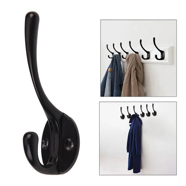 9 Pack Coat Hooks Wall HooksHeavy Duty Wall Mounted for Hat Hardware Dual  Prong Retro Coat Hanger with 20 Screws（Black/Gold） - AliExpress