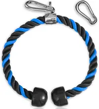 

Heavy Duty Tricep Rope LAT Pull Down Attachments for Gym 36 Inch Braided Nylon Cable with Stainless Steel Snap Hook