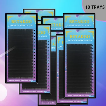 

10 boxes/lot BETAKOO eyelash lashes for beauty Faux Mink Eyelashes Extension 16rows Classic Eyelashes individual Long