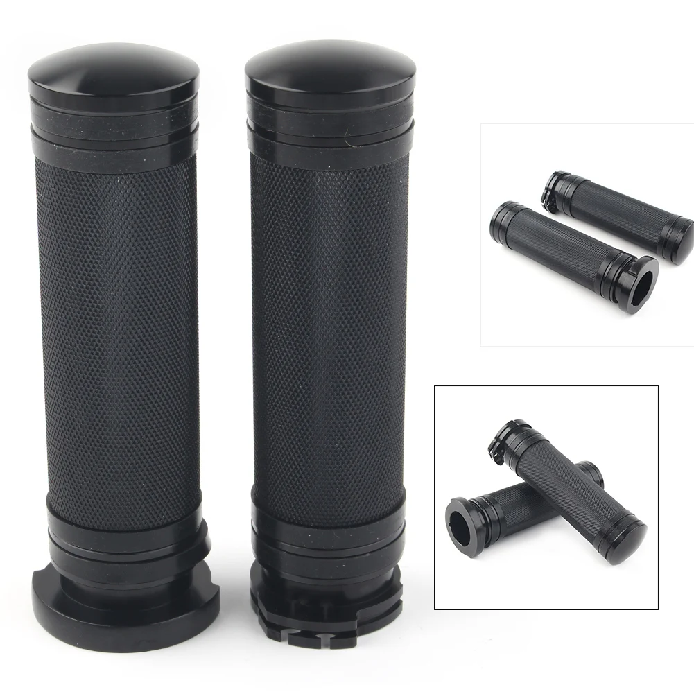 CNC Motorcycle Handlebar Hand Grips 1" For Harley Sportster Dyna