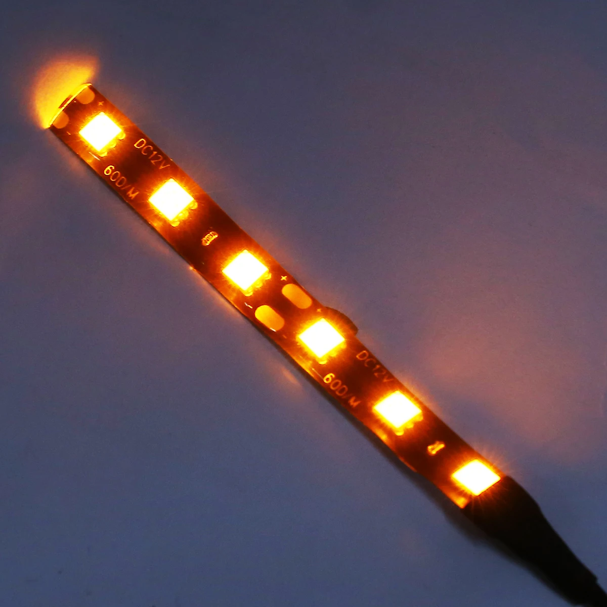 Mayitr 2pcs 6LED Motorcycle Strip Light LED Turn Signal Indicator Lights Bar Amber Universal for Motorbike Vehicles High Quality