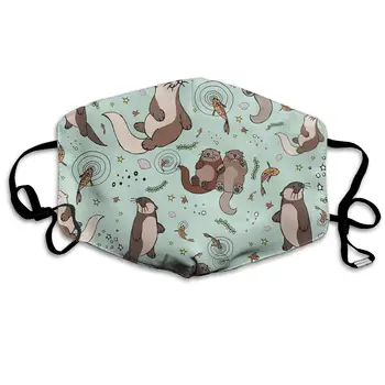 

Mouth Mask Otter Star and Fish Print Masks - Breathable Adjustable Windproof Mouth-Muffle, Camping Running for Women and Men