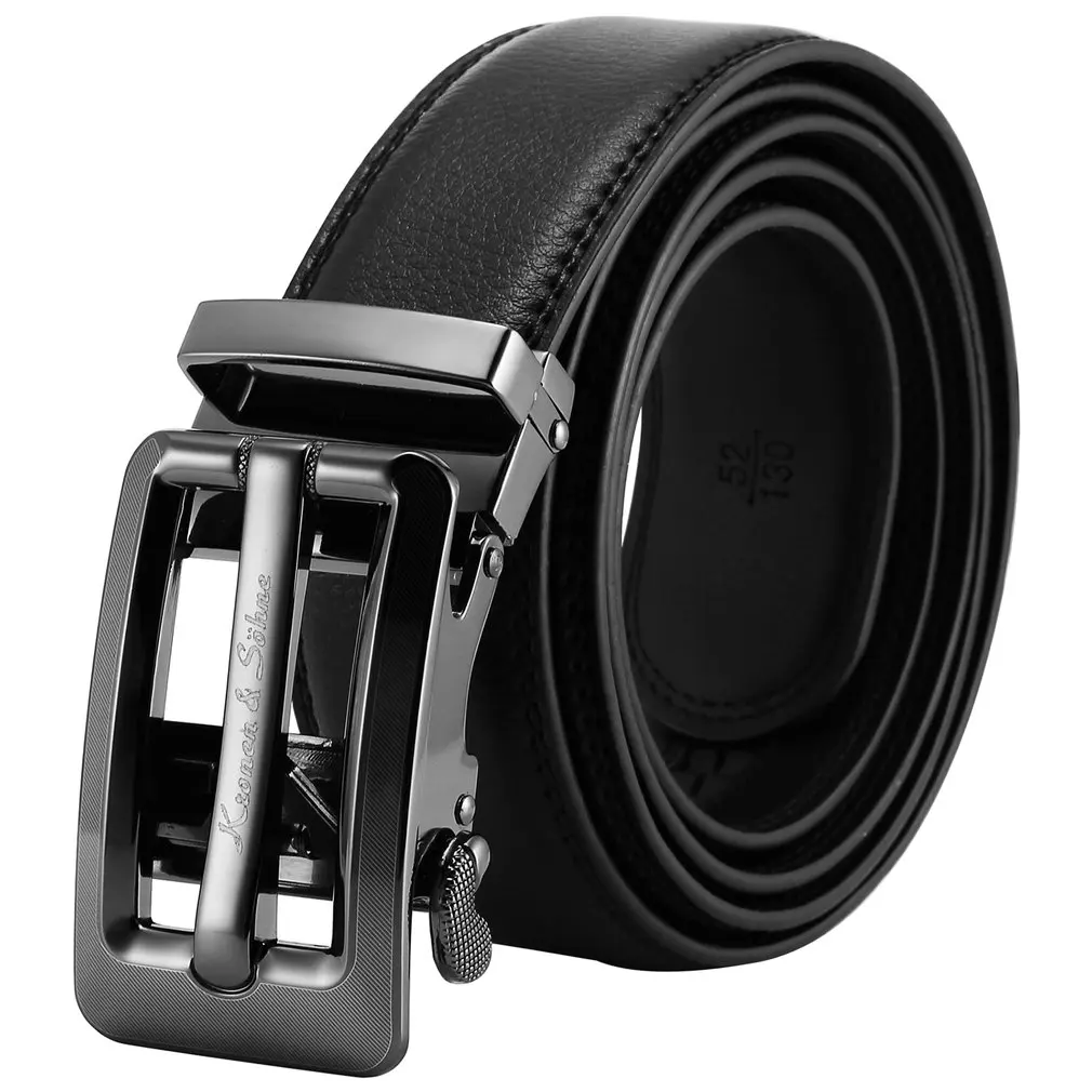 

Brand New High Quality Black Luxury Steel Auto Buckle Designer Belt Cardboard Box Package Genuine Leather Men Male Belts 2020