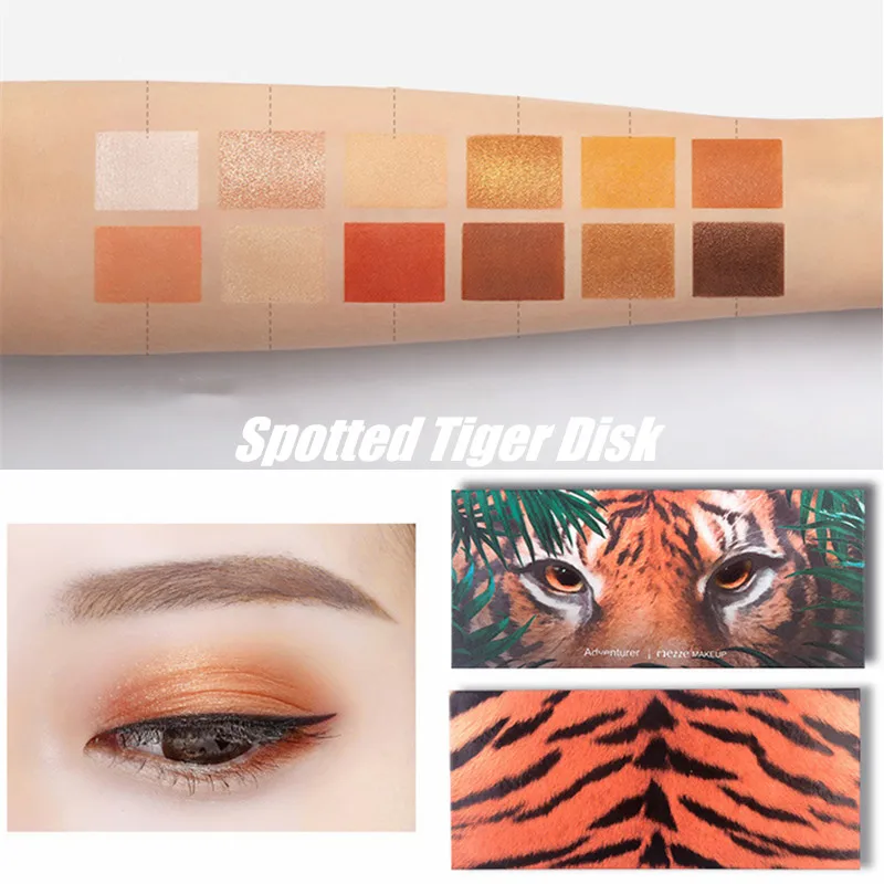 Eyeshadow Tray Twelve-Color Explorer Piglet Tiger Ice Wolf Crocodile Animal Eye Shadow Disk