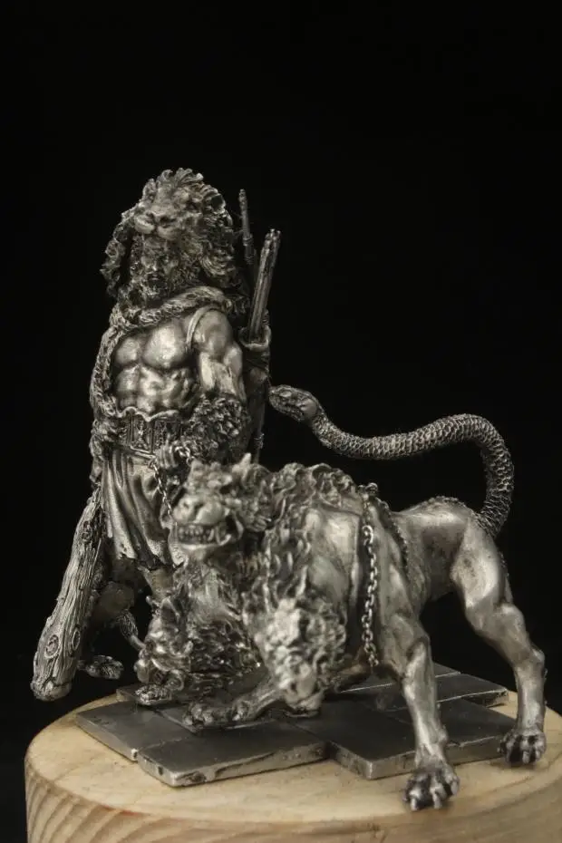 Греческая мифология Зевс сын лучший герой Геркулес и Адские собаки Оловянная Металлическая статуэтка древнего солдата украшения для дома и офиса подарки